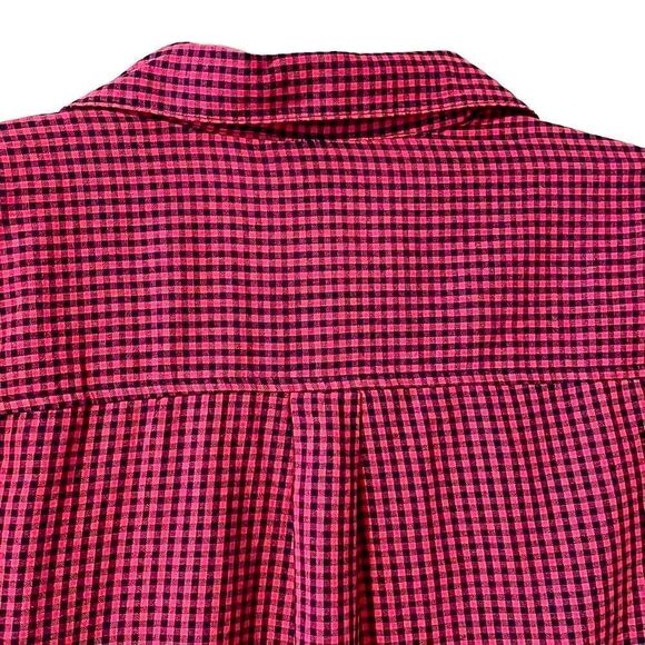 Old Navy pink and black check button up shirt size S - Picture 5 of 12
